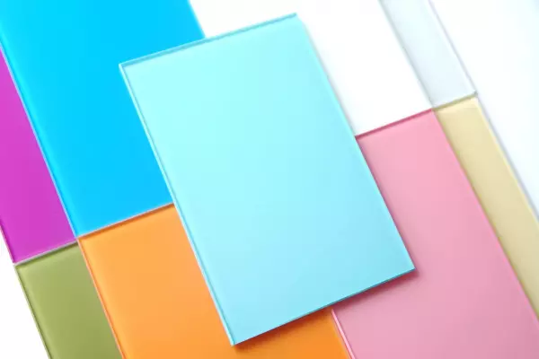 Painted glass. Stemalite. Enamel.