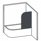 Glass screen for the bathroom