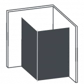 Corner glass shower enclosure