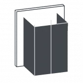 P-shaped glass shower enclosure